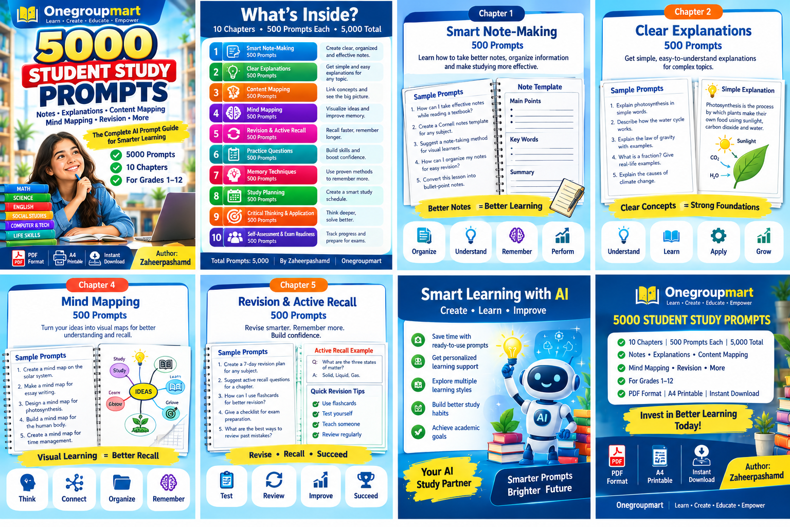 5000 Student Study Prompts | The Complete AI Study Guide for Smarter Learning - Image 3
